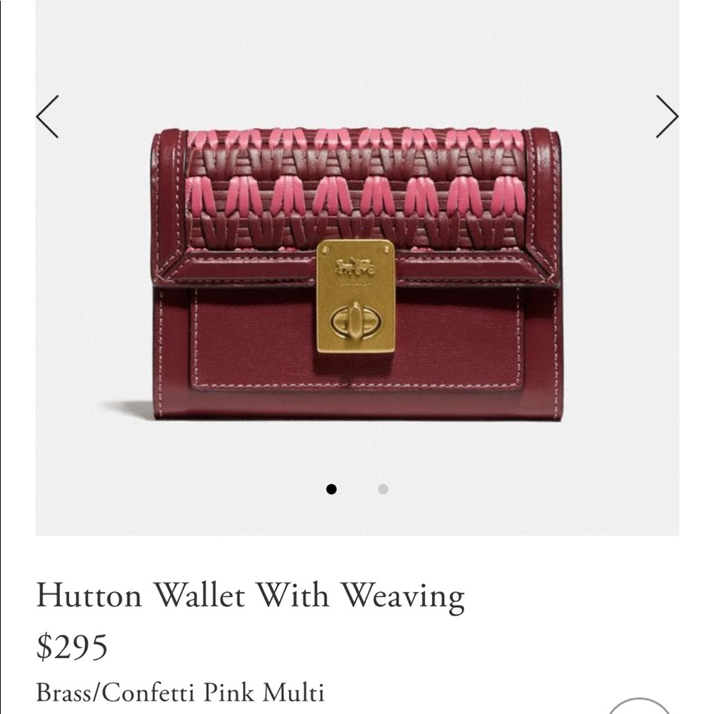 Coach Hutton wallet with weaving